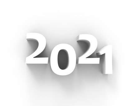 Happy New Year 2021 - 3D illustrationの写真素材