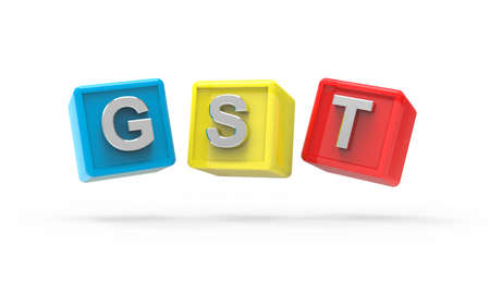 3D illustration of GST text - Goods and service tax