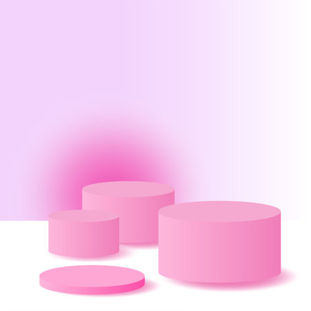background products display podium pink Product background pink podium display showcase Make the work presented to be outstanding, attractive and attractive to look at.のイラスト素材