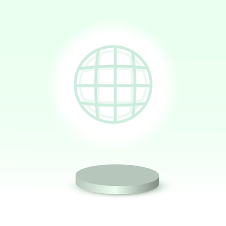 podium 3d circle geometric shape green gray white shadow background abstract word .Green encourages friends to feel refreshed. reduce tiredness relieve tension Panic and anxiety go down. It is also the universal symbol of the word 'pass' or 'go through.のイラスト素材