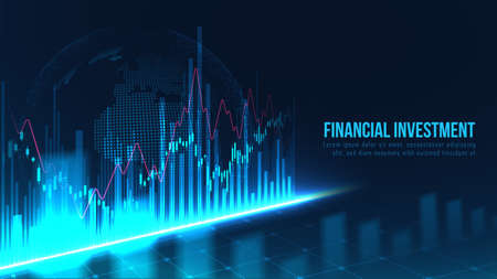 Stock market or forex trading graph in graphic concept suitable for financial investment or Economic trends business idea and all art work design. Abstract finance background. Vector illustrationのイラスト素材