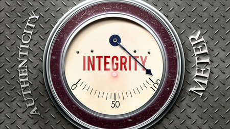 Integrity and Authenticity that is hitting a full scale, showing a very high level of integrityの写真素材