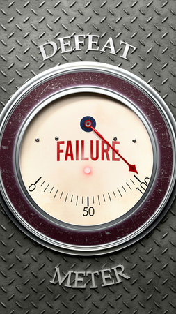 Failure and Defeat that is hitting a full scale, showing a very high level of failureの写真素材