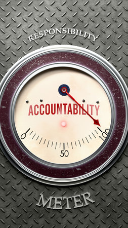 Accountability and Responsibility that is hitting a full scale, showing a very high level of accountabilityの写真素材