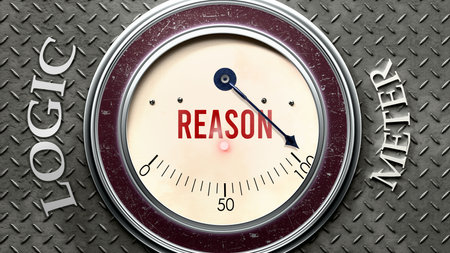 Reason and Logic that is hitting a full scale, showing a very high level of reasonの写真素材