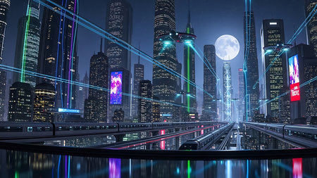 Shanghai Lujiazui Finance and Trade Zone of the modern cityの素材