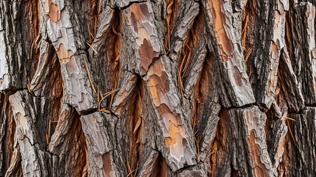 The texture of the bark of an old tree. Background and texture.の素材