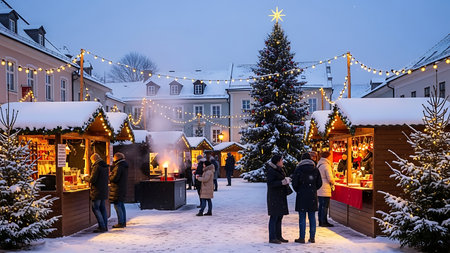 Christmas market in Salzburg, Austriaの素材