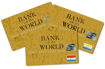 A selection of three credit card of different amounts