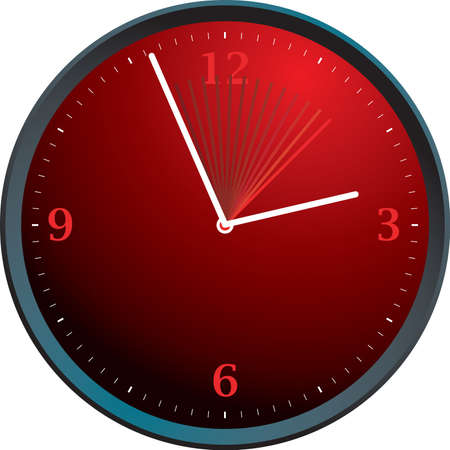 Illustration of a clock showing the second hand moving
