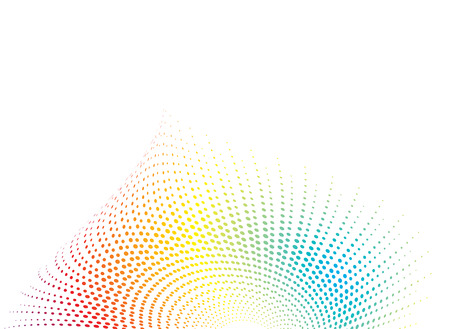 Shell inspired abstract illustration in rainbow colours made out of circlesのイラスト素材