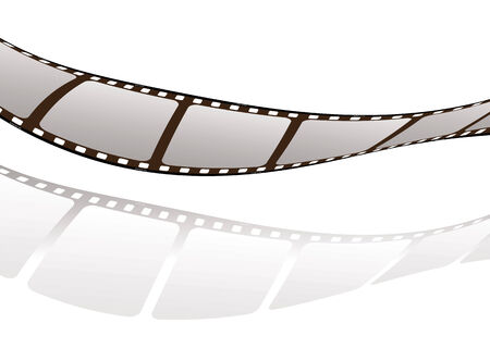 twisted film object illustration with a drop shadowのイラスト素材