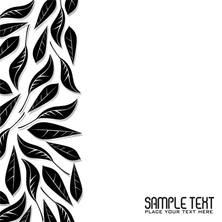 Abstract leaf designed border with copy space and shadowのイラスト素材