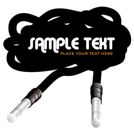 Retro style audio cable with jack and copy spaceのイラスト素材