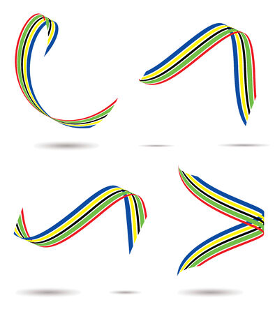 Collection of sports competition coloured ribbons with drop shadowのイラスト素材
