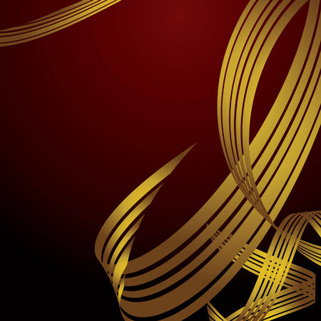 Golden ribbon background with flowing lines and copy spaceのイラスト素材