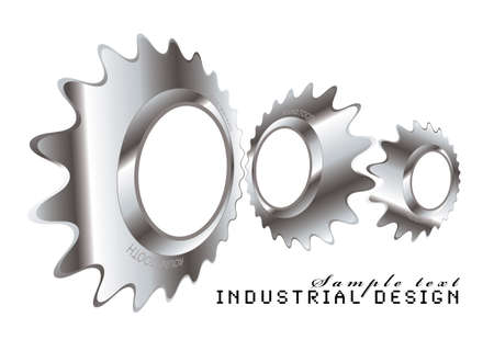 Abstract industrial design with a metal cog logoのイラスト素材