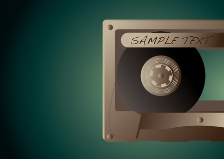 Abstract background with half an old style tape cassetteのイラスト素材