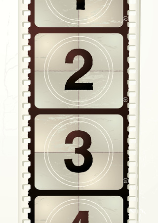 Illustrated film grunge effect with count down numbersのイラスト素材