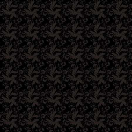 Black and gray floral seamless illustrated designed backgroundのイラスト素材