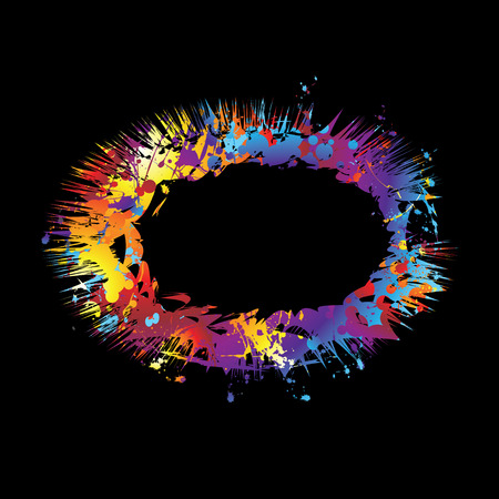 Exploding ink splat black background with copy spaceのイラスト素材