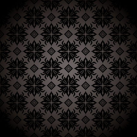 Black and gray wallpaper design with seamless repeating designのイラスト素材