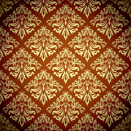 Seamless repeating design in orange and yellow with floral conceptのイラスト素材