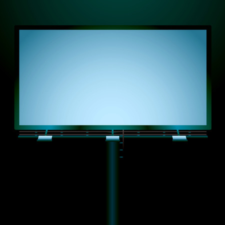 Street billboard iluminated at night but with room for your own advert or textのイラスト素材