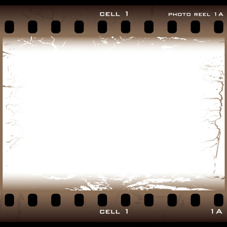 Single piece of film with brown grunge effectのイラスト素材