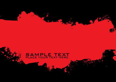 red and black ink splat background with room for copyのイラスト素材