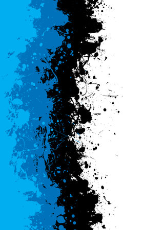 Abstract shades of blue grunge background with ink spaltのイラスト素材