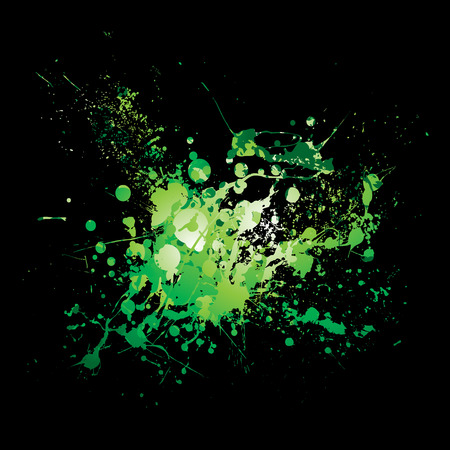 illustrated Abstract green and black ink splat backgroundのイラスト素材