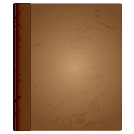 Brown aged hardback book cover with grunge effectのイラスト素材