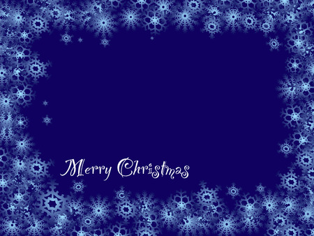 Royal blue christmas background with snowflake border and copyspaceのイラスト素材