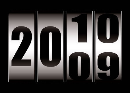 New year date change from 2009 to 2010 with dialのイラスト素材