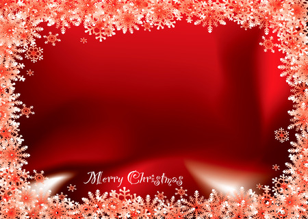 Bright red christmas background with snow flake and copy spaceのイラスト素材
