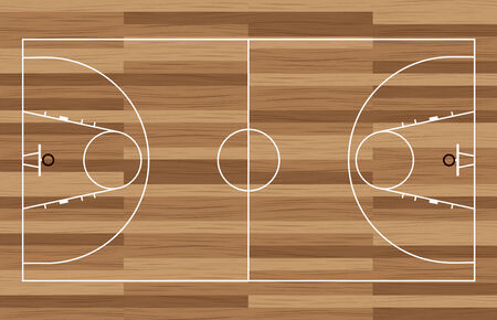 basketball court outline with wooden floor of gymnasiumのイラスト素材