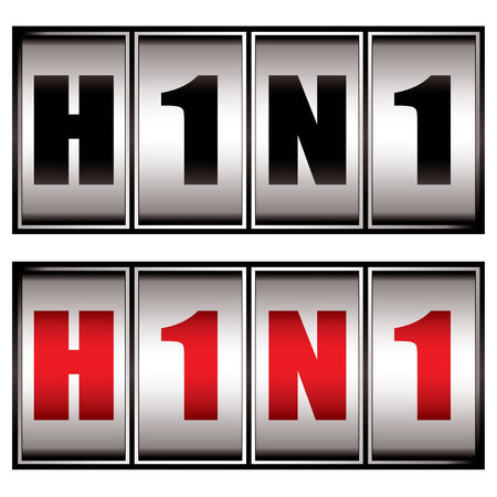 warning dial for the h1n1 virus in both red and blackのイラスト素材