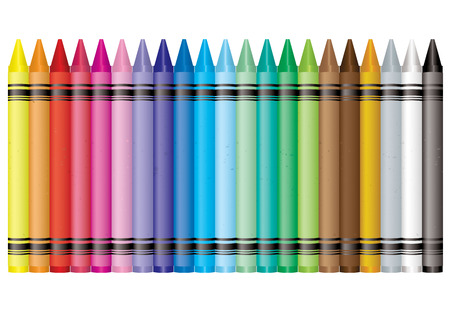 Collection of crayons in the colours of the rainbowのイラスト素材
