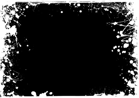 Black and white ink grunge background with thin frameのイラスト素材