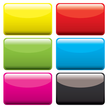 Six gel filled oblong icons with beveled edge and room to add textのイラスト素材