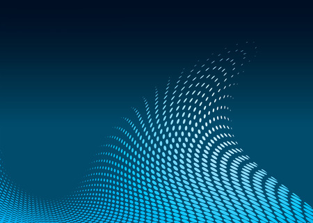 Modern ocean surf wave with halftone dots and blue gradientのイラスト素材