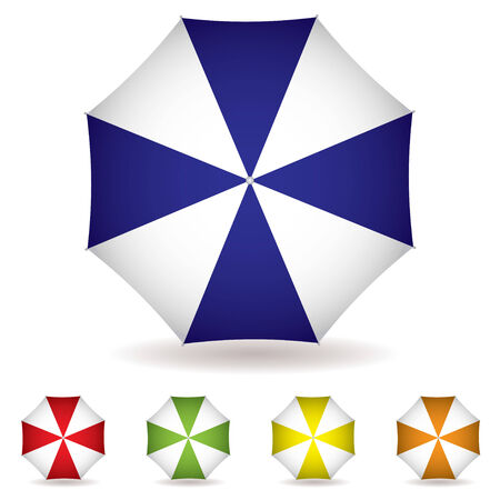 Umbrella concept with a view from the top and multiple colorsのイラスト素材