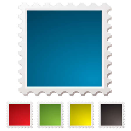 Illustrated blank stamps with perforated edges and drop shadowの写真素材