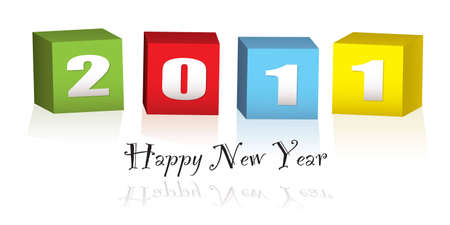 Colorful wooden blocks with the new year date 2011