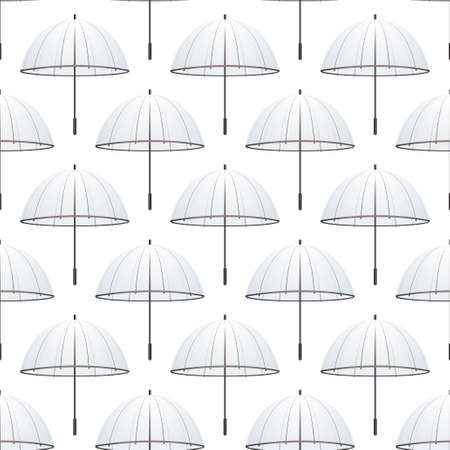 Transparent umbrella collection on a seamless tiled backgroundの写真素材