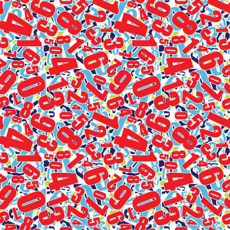 Brightly colored learning numbers background seamless tileの写真素材