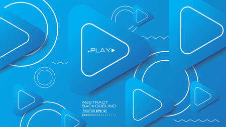 Abstract background modern with play button icon futuristic graphic. blue background circle lines. Vector abstract background illustration.のイラスト素材