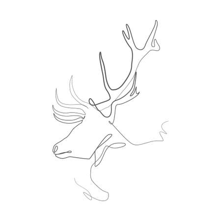 Abstract lineart vector illustration af a deerのイラスト素材