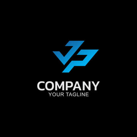 JP initial letters monogram vector logo template in gradientのイラスト素材